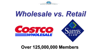 Over 125,000,000 Members
Wholesale vs. Retail
 