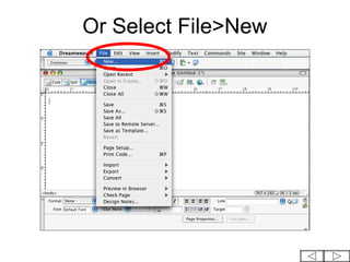 Or Select File>New
 