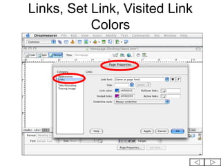 Links, Set Link, Visited Link
           Colors
 