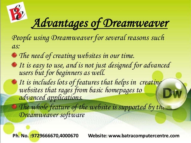 Benefits And Limitations Of Dreamweaver