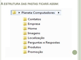 A estrutura das pastas ficará assim: