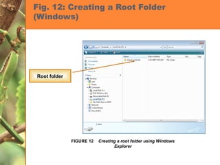 Fig. 12: Creating a Root Folder (Windows) Root folder FIGURE 12  Creating a root folder using Windows Explorer 
