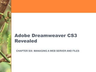 Adobe Dreamweaver CS3 Revealed CHAPTER SIX: MANAGING A WEB SERVER AND FILES 