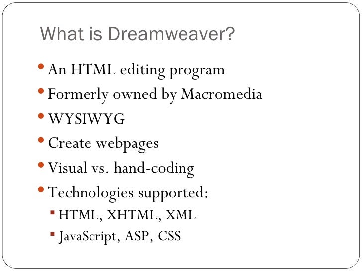 what is dreamweaver