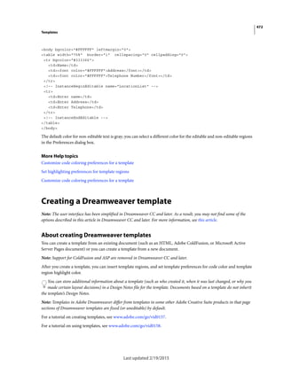 Dreamweaver reference