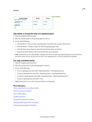 Dreamweaver reference