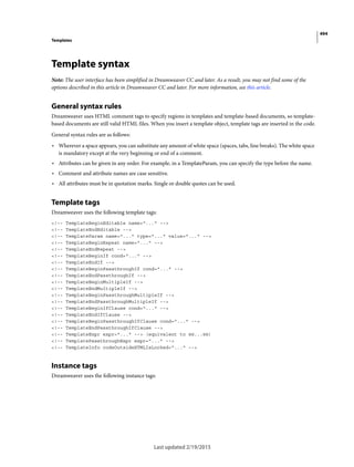 Dreamweaver reference