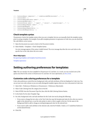 Dreamweaver reference