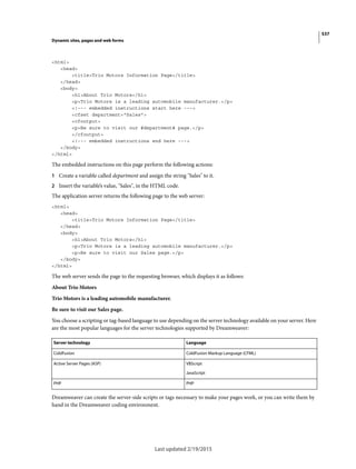 Dreamweaver reference