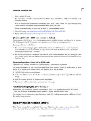 Dreamweaver reference