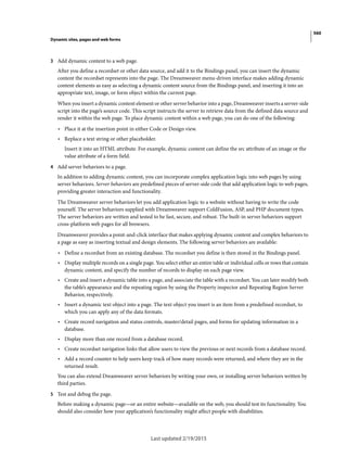 Dreamweaver reference