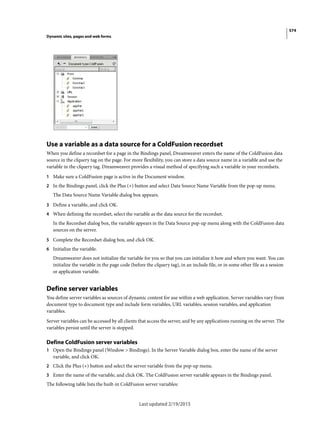 Dreamweaver reference
