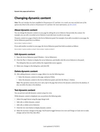 Dreamweaver reference