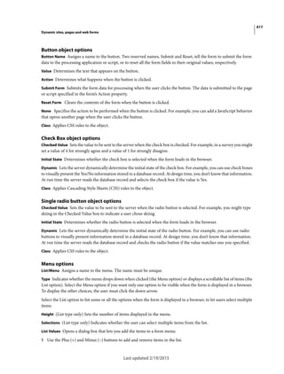 Dreamweaver reference