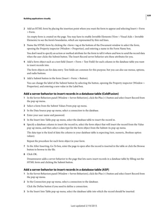 Dreamweaver reference