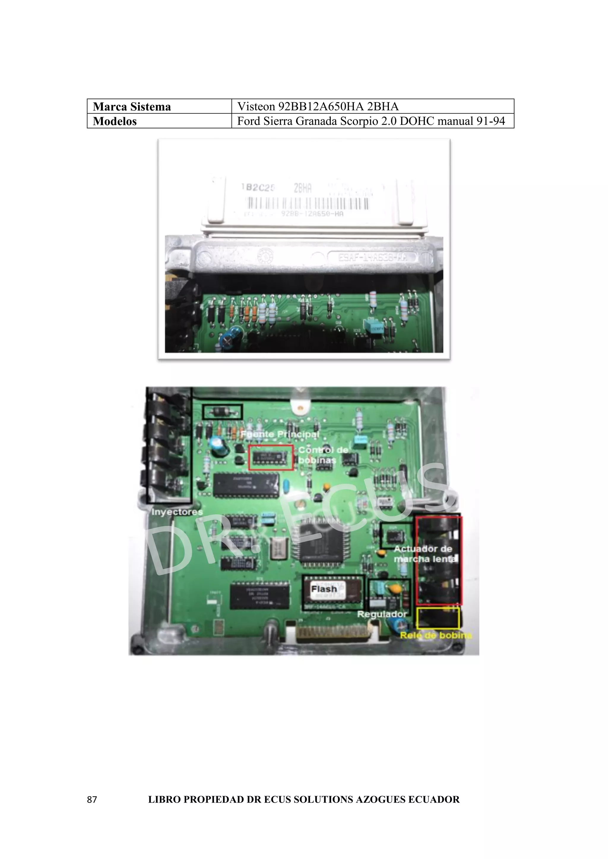 87 LIBRO PROPIEDAD DR ECUS SOLUTIONS AZOGUES ECUADOR
Marca Sistema Visteon 92BB12A650HA 2BHA
Modelos Ford Sierra Granada Scorpio 2.0 DOHC manual 91-94
 