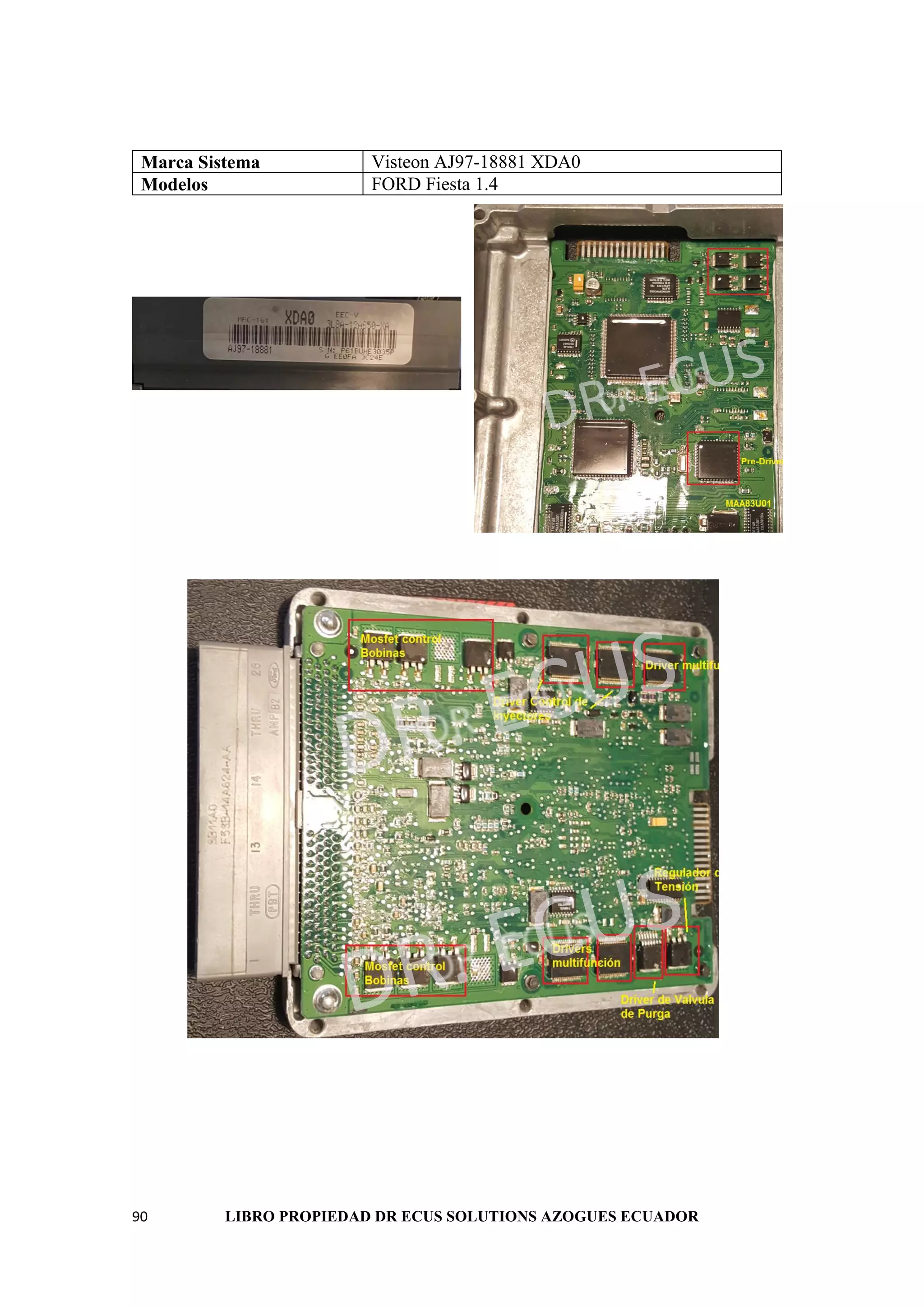 90 LIBRO PROPIEDAD DR ECUS SOLUTIONS AZOGUES ECUADOR
Marca Sistema Visteon AJ97-18881 XDA0
Modelos FORD Fiesta 1.4
 