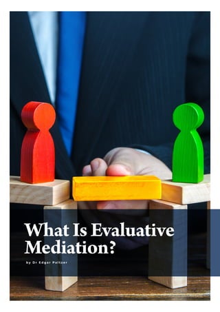 What Is Evaluative
Mediation?
b y D r E d g a r P a l t z e r
 
