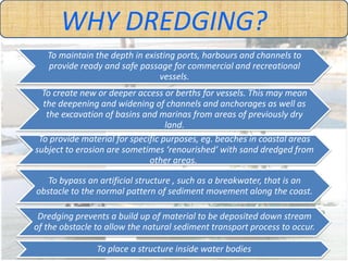 DREDGING PROCEDURE
Pretreatment :

Pretreatment means treatment of the ground before
the dredging operations.
It usually...