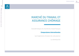 54
54Unédic
L’ASSURANCECHÔMAGE-Dossierderéférencedelanégociation-Février2016
Retour au sommaire
MARCHÉ DU TRAVAIL ET
ASSURANCE CHÔMAGE
Caractéristiques du marché du travail français
Comparaisons internationales
Les trajectoires d’emploi des allocataires
La réembauche
 