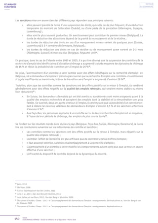 150 Unédic
L’ASSURANCE CHÔMAGE - Dossier de référence de la négociation - Février 2016
ÉCLAIRAGES
EUROPÉENS
Les sanctions ...