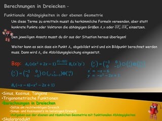Sinus- und Kosinussatz im beliebigen Dreieck