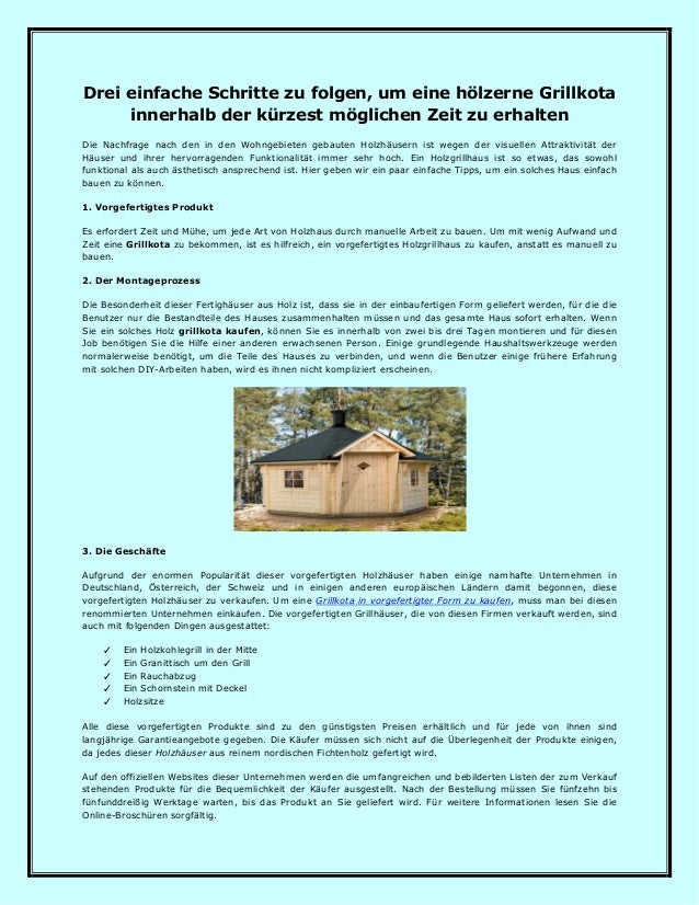 Drei Einfache Schritte Zu Folgen Um Eine Holzerne Grillkota Innerhal