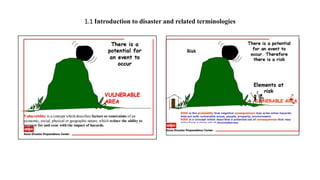 1.1 Introduction to disaster and related terminologies
 
