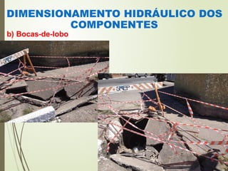 DIMENSIONAMENTO HIDRÁULICO DOS
COMPONENTES
b) Bocas-de-lobo
 
