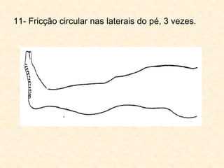 11- Fricção circular nas laterais do pé, 3 vezes.
 