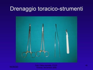 Drenaggio toracico-strumenti Dott. Felice Apicella, FCCP  Firenze, Novembre 2008 NOSGD 