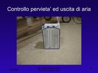 Controllo pervieta’ ed uscita di aria Dott. Felice Apicella, FCCP  Firenze, Novembre 2008 NOSGD 