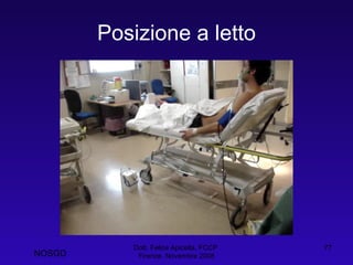 Posizione a letto Dott. Felice Apicella, FCCP  Firenze, Novembre 2008 NOSGD 