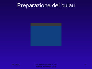 Preparazione del bulau Dott. Felice Apicella, FCCP  Firenze, Novembre 2008 NOSGD 