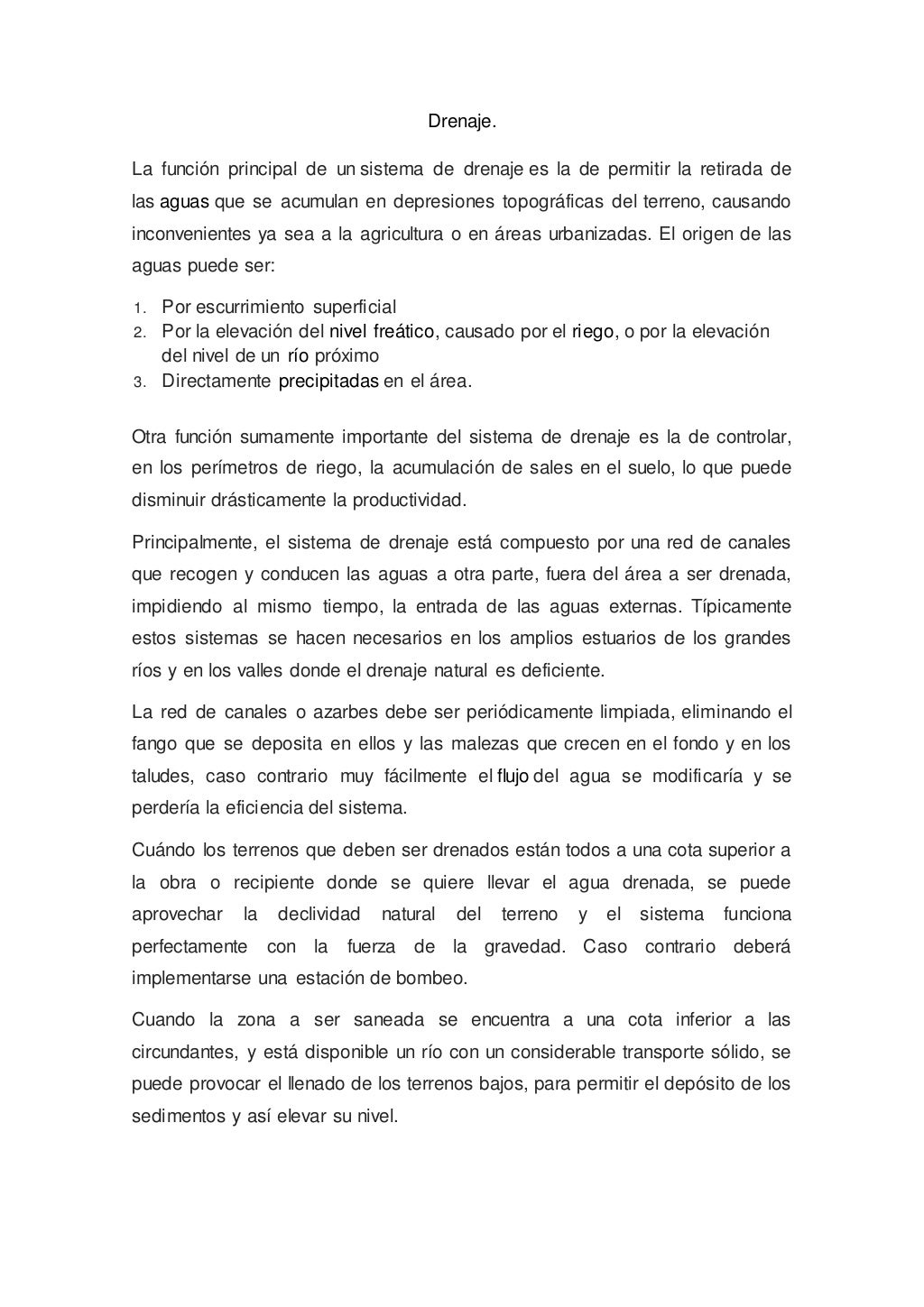Drenaje.