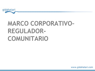 MARCO CORPORATIVO–
REGULADOR-
COMUNITARIO
 