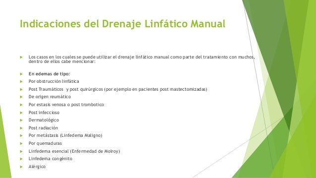 drenaje linfatico indicaciones y contraindicaciones