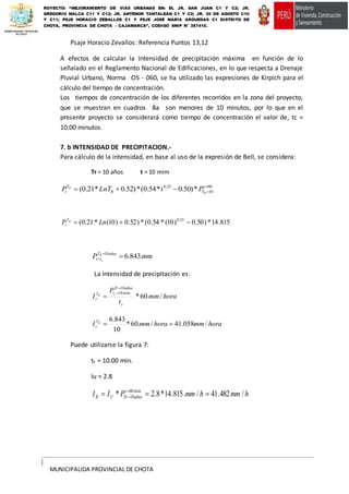 Drenaje pluvial distrito chota sector 1 | DOC | Geography | Science