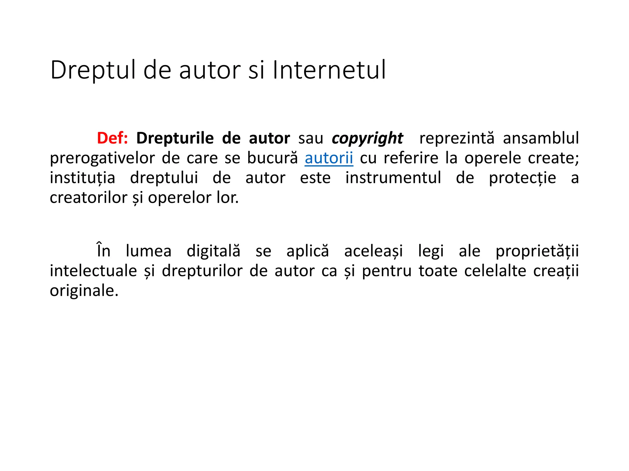 Drepturi de autor | PPT