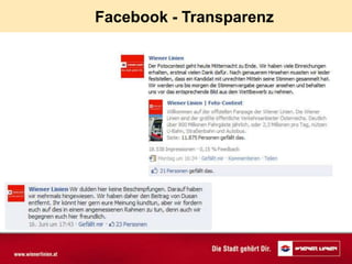 Facebook - Transparenz
 