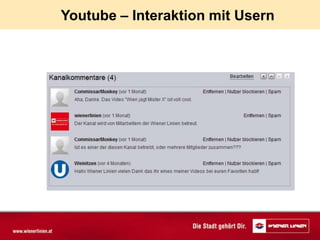 Youtube – Interaktion mit Usern
 