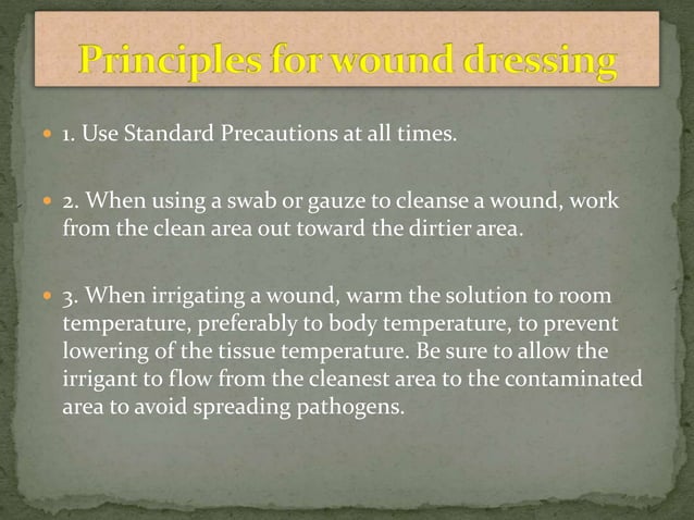 Dressing or care of wound | PPTX | First Aid | Injuries