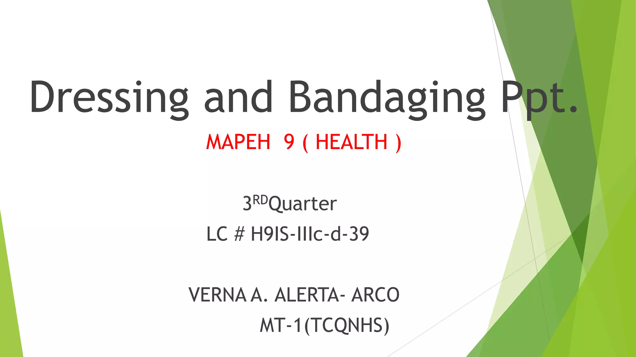 Dressings and bandaging ppt. PPT