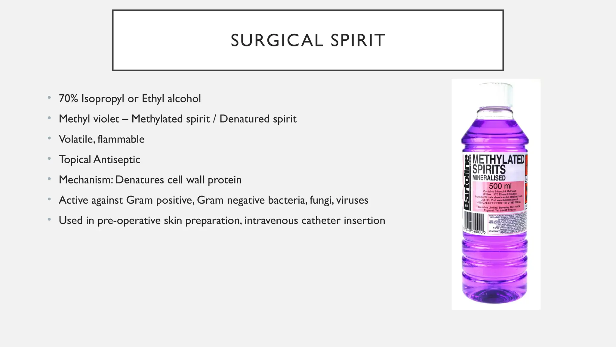 Is Surgical Spirit The Same As Isopropyl Alcohol
