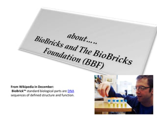 Biobrick Strategy Drew Endy and Synthetic Biology trailer | PPTX