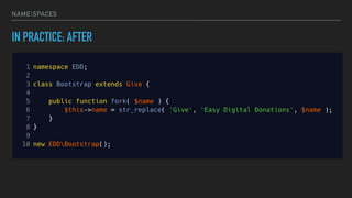 NAMESPACES
IN PRACTICE: AFTER
 