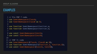 GROUP ALIASING
EXAMPLES
 
