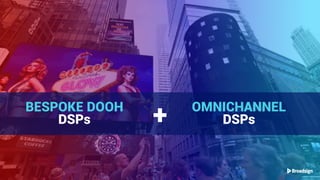 |
BESPOKE DOOH
DSPs + OMNICHANNEL
DSPs
 
