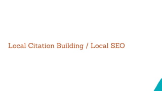 Link building
Off-page SEO Factors
• When another website links to your website, Google sees
this as a vote of confidence ...
