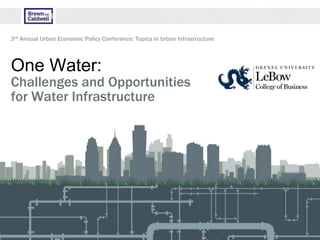 One Water:
Challenges and Opportunities
for Water Infrastructure
3rd Annual Urban Economic Policy Conference: Topics in Urban Infrastructure
 